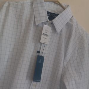 Mizzen + Main Trim Fit  Plaid Poly Blend Shirt XXL new display shirt